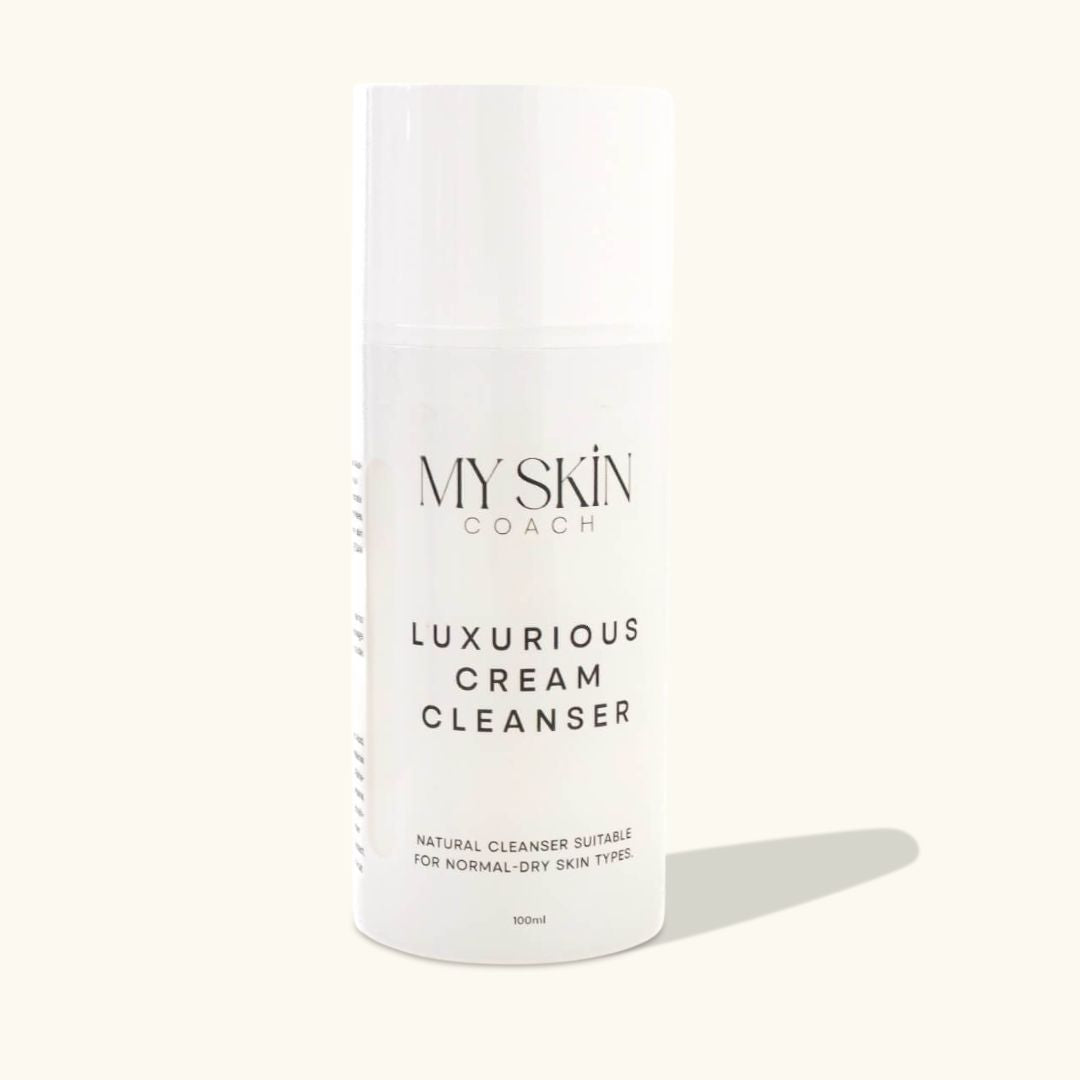 Luxurious cream cleanser bottle